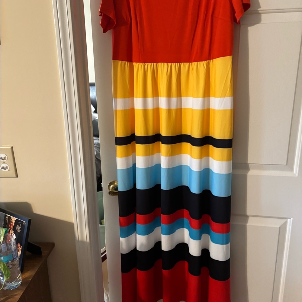 ExclusiveLMSM Colorful Striped Maxi Dress